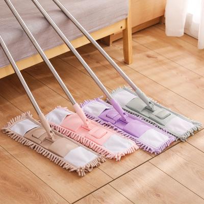 China Sustainable Floor Home Dust Clean Tool Household Wet Dry Cleaning Mop Head Microfiber Pads Flexible Handle Chenille Flat for sale