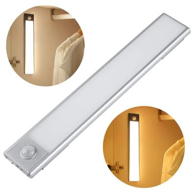 China Luxury PIR Motion Sensor USB Rechargeable Strip Light Wall Closet Lamp Bathroom Inside ing Wardrobe LED Under Cabinet 30CM for sale