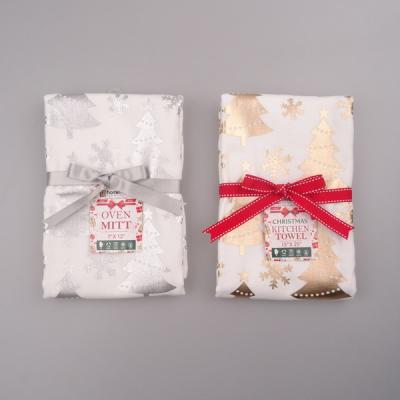 China Compressed Cotton Foil Printing Shinning Towel Gift Towel for sale