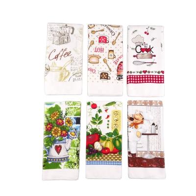 China Silk Screen Viable Dye Custom Printing Microfiber Dish Towel for sale