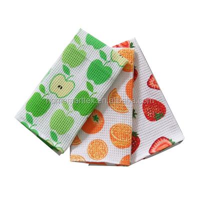 China Compressed Waffle Weave Embroidered Kitchen Towel /tea Towel for sale