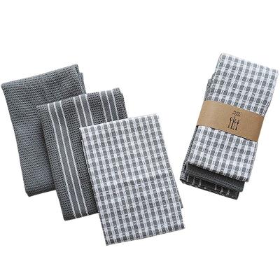 China Plain 3pk Tea Towel Sets Check Tea Towel for sale