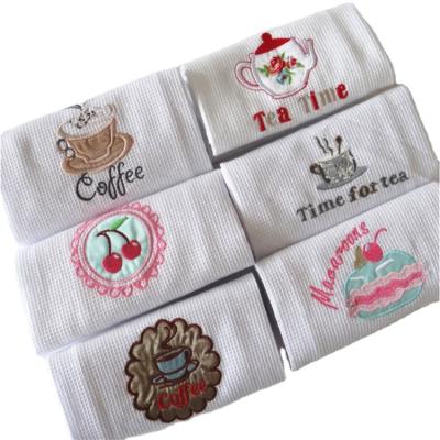 China Small Quantity QUICK DRY Home Waffle White Hand Towel For Kitchen for sale