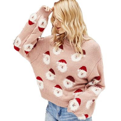 China 2021 Autumn Winter Christmas Woman Sweaters Anti-Wrinkle Anti-Wrinkle Snowman Printed Knit Warm Elegant Soft Wool Women's Sweater Top+ Sweater Sale for sale