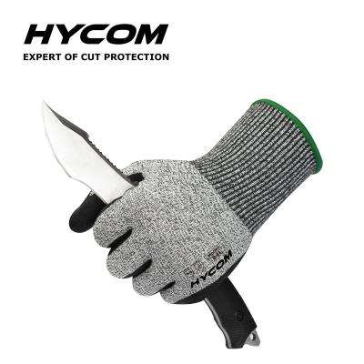 China Cut Resistant Glove EN388 Outdoor Protective Level 4 HPPE Cut Resistant Gloves PU Coated For Workers B4L-PU for sale