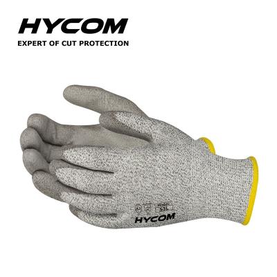 China Cut resistant glove HYCOM S3L-PU cut resistant level 5 anti-cut glove with en388 certified for automotive industry for sale