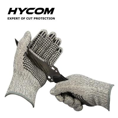 China H4-1 HYCOM one stop shopping competitive price wear resistant pvc dotted hppe knitted a4 gloves for sale