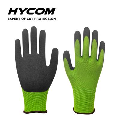 China General purpose glove 13g latexed coated nylon industry work glove with customized color for sale