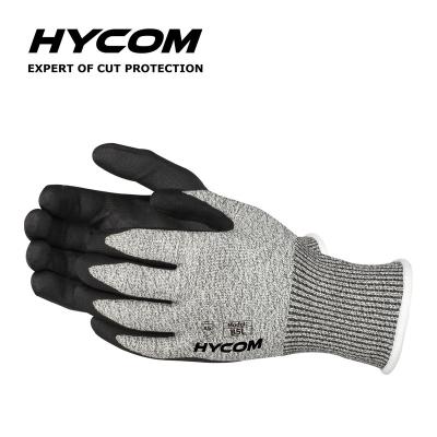 China Best selling heavy duty glove HYCOM B5L-PU factory cut PU coated knife resistant cable protection glove with reasonable price for sale