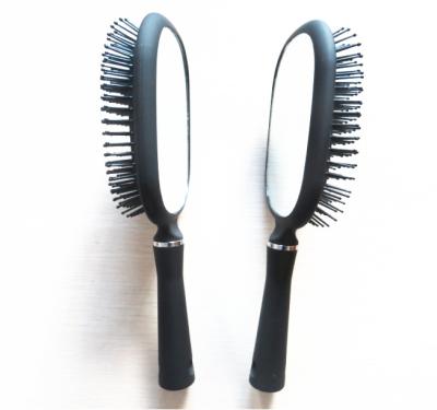 China Large compact paddle hairbrush with mirror / paddle and cushion hairbrush with mirror for sale