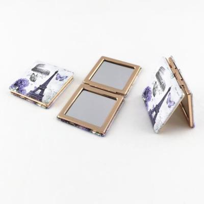 China Magnifying High Quality Square Metal Gold Make Up Mirror for sale