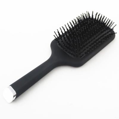 China Cushion Black Rubberized Paddle Hair Brush for sale