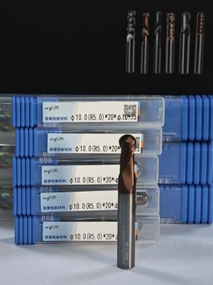 China MPB2 Solid Carbide Ball Nose End Mill 2 Flutes R0.5-10, 10mm, Φ10.0(R5.0)x20x10Dx75mm for sale