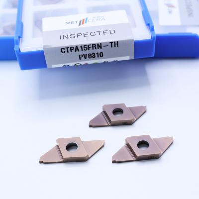 China Hardness HV4200 PVD Coated Carbide Parting Off Indexable Inserts for Machining Steel and Stainless Steel CTPA15FRN-TH for sale