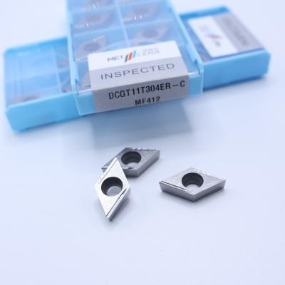 China MF412/PV4312 Grade Silver / Bronze DCGT07 DCGT11 Carbide CNC Turning Inserts with C Finish Chip Breaker for sale