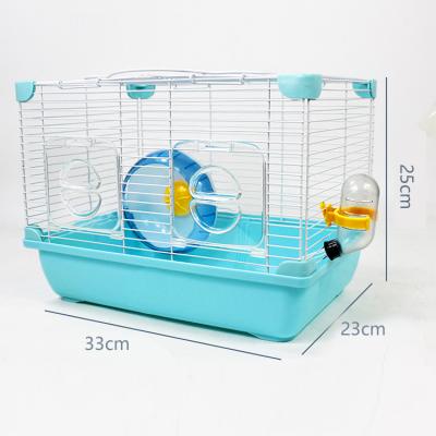 China Durable Portable Luxury Two Bedroom House Guinea Pig Castle Pet Cage Double Door Acrylic Hamster Cage for sale