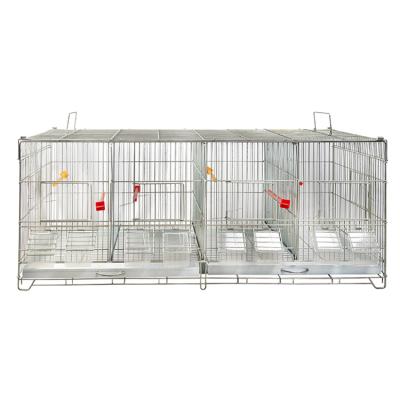 China Hot Selling Viable Portable Pet Parrot Cage OEM Design Steel 4 Spaces Canary Bird Breeding Bird Cage for sale