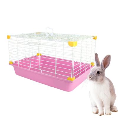 China Factory direct viable barbed wire style rabbit house pink plastic splicing single rabbit cage/small dog cage in stock for sale