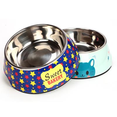 China Viable Custom Picture Stainless Steel Spill Proof Dog Bowls Dishes for sale