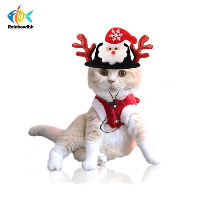 China New Design Santa Antler Reindeer Christmas Viable Festival Hat Dog Party Pet Hat Cosplay Hat for Dog and Cat for sale