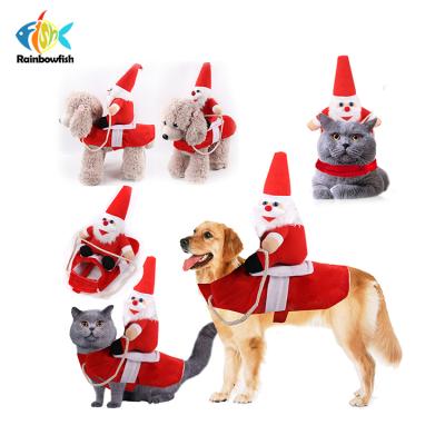 China Canton Design Santa Cowboy Rider Funny Funny Humorous Pet Costume Fabric For Dog Cat for sale