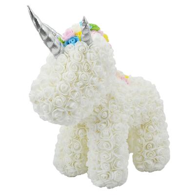 China Natural Touch New Product Ideas 2022 40cm Teddy Bear Rose Unicorn For Mother's Day Gift for sale