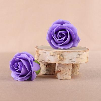 China High Quality Natural Touch Flower Head Wedding Decoration Gift Box 5cm Soap Rose Artificial Flower Head for sale