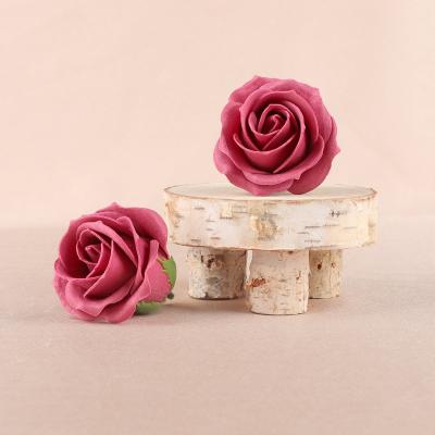 China Natural Custom Home Decor Touch Pattern Artificial Rose Heads 5-6cm Soap Rose Heads 50 Flower Heads Per Box for sale