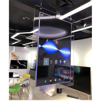 China 43/49/55 inch INDOOR double side hanging digital signage TV double digital signage transparent effective display for sale