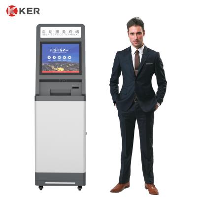 China SDK Self Ticket Collect Fingerprint Reader Bill Printer Floor POS Self Service Bill Payment Kiosk pcap Interactive Touch Screen for sale