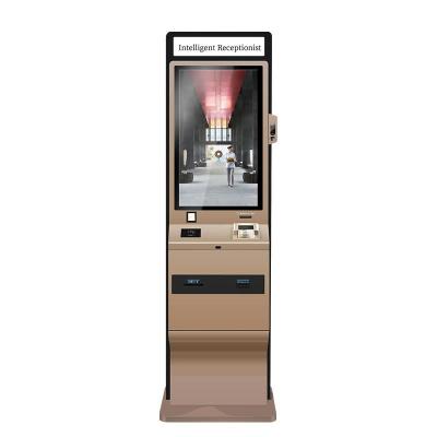 China Hotel Kiosk Self Service Check-in Kiosk Fingerprint Reader Receipt Bill Printer Metal Keyboard Multifunctional SDK 32 Modules for sale