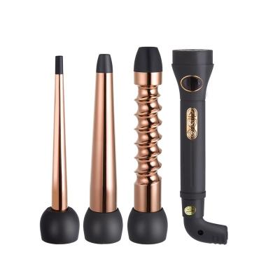 China Shinny Titanium OEM Make Private Label 3 in 1 Professional Salon Equipment Hair Curler Ceramic Interchangeable Hair Curling Iron for sale