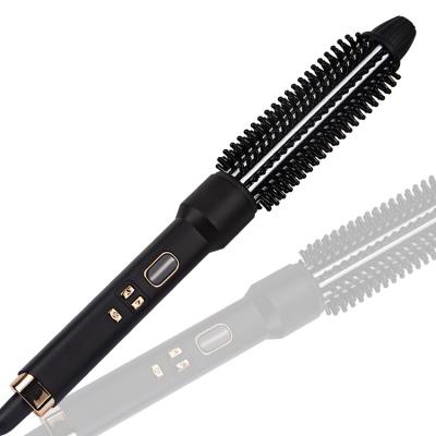 China Electric Ceramic Ionic Hair Curling Brush Portable Ionic Hair Curler With Comb Teeth Hair Curling Iron New for sale