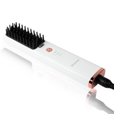 China Commercial Most Popular Electric Infrared Ionic Hair Straightening Brush Hair Straightener Brush Iron for sale