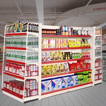 China Double Sided Double Sided Heavy Duty Gondola Shelving Supermarket Shelves for sale