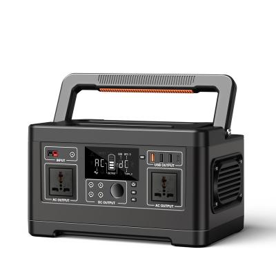 China Type C Portable Power Station 500W 520Wh Solar Generator with 2x110v AC Outlet Solar Mobile Lithium Battery Pack for RV/Van  Camping for sale