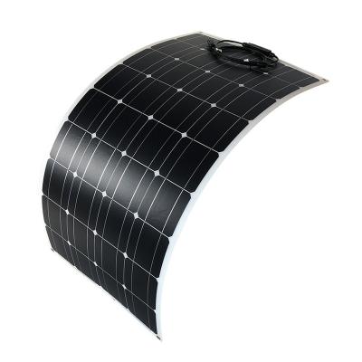 China Solar Power System Flexible Solar Panel 100W 18V Semi-Flexible Bendable Mono Off-Grid Charger for Marine RV Cabin Van Car Uneven Surfaces for sale