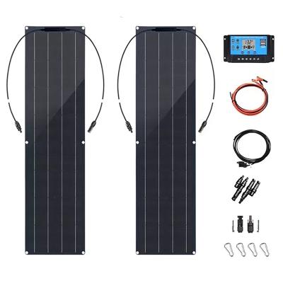 China Solar Power System Solar Panel Kit 100 Watt 12 Volt Monocrystalline Off Grid System for Homes RV Boat for sale