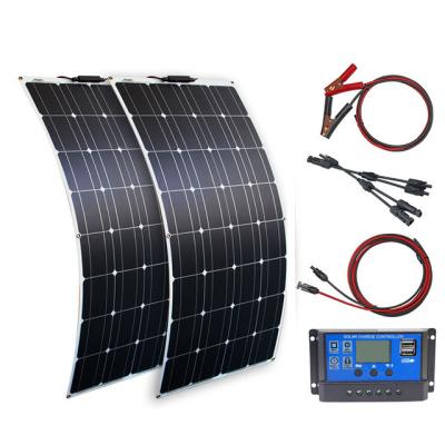 China Solar Power System 200W Solar Panel Kit 12 Volt with 40A Solar Charge Controller Off Grid System for Homes RV Boat for sale