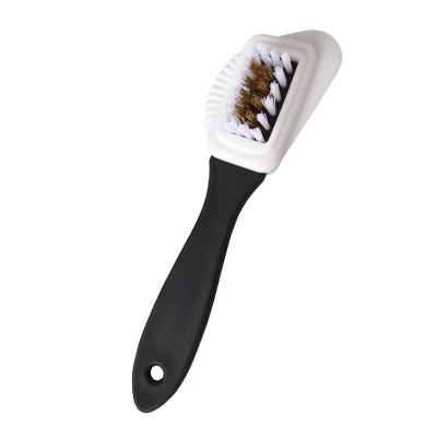 China Plastic Suede Shoe Brush Suede Frosted Nubuck 4-Way Cleaning Leather Brush Cleaner for sale