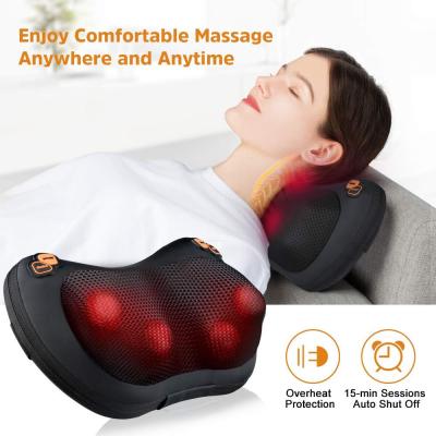 China 36W Heated Massage Pillow 4 Mode Vibrating Massage Cushion PU Leather Covered for sale