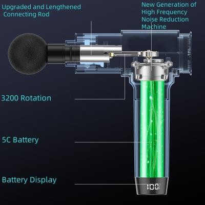 China Een lichtgewicht koolstofvezelmassagepistool met een langere levensduur van de batterij Te koop