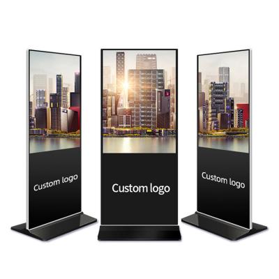 China Indoor Multimedia Stand Up Floor LCD Touch Advertising Machine 55Inch Kiosk Interactive Display Stand Ad Player Touch Screen for sale