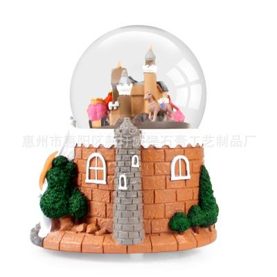 China Europe 100mm Music Castle Christmas Ornament Keepsake Kit Gift Resin Glitter Snowball /Custom snow globes/luxury snow globe for sale