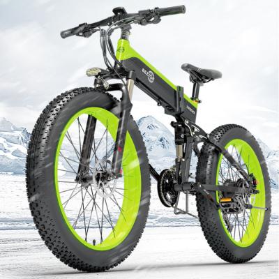 China US EU Bezior x1500 Aluminum Alloy Folding Electric Mountain Bike 26 Inch 40km/h 1500W 48V 13Ah Tire Fat Off Road Snow Beach Electric Dirt Bike for sale