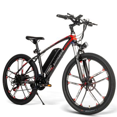 China New Luxury 26inch Folding Electric Bicycle 48v 350w Led Motor Frame Li-ion Power Battery Motorized eBike Fat Tire Off Road Mountainbike for sale