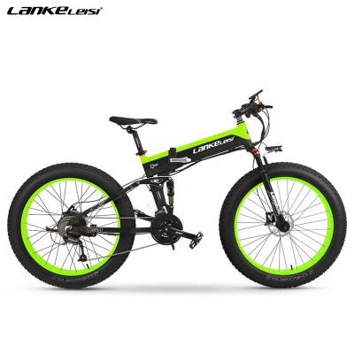 China European Warehouse Multifunctional 26 Inch Mountain Electric Bicycle LANKELEISI XT750PLUS 500w Motor 12.8AH Off Road Fat Tire Folding Moped Bike for sale