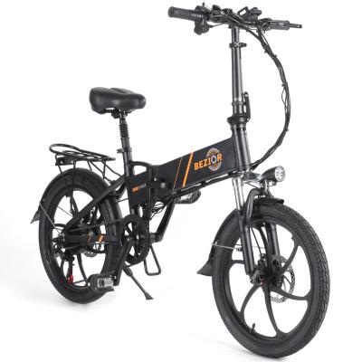 China EU RU 20 Inch BEZIOR M20 350W Aluminum Alloy Folding Electric Bicycle Drop Shipping 48V 10.4ah Battery 2 Seat Adult 7 Speed ​​Moped Electric Bike for sale