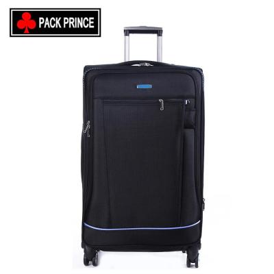 China 3 piece nylon softside 4 wheel spinner luggage set with zipper pocket for sale