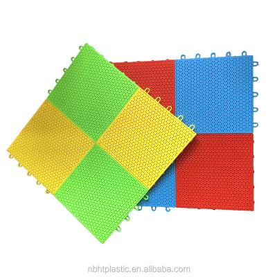 China Anti Slip Gymnasium 250*250*12mm PP Interlocking Garage Floor Tiles for sale